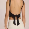 Norelle Modal Top met strikbandjes in zwart