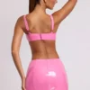 Nyx vinyl micro-minirok met split aan de zijkant in roze