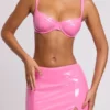 Nyx vinyl micro-minirok met split aan de zijkant in roze