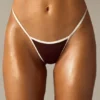 Old Money driehoekige stringbikinibroekje in bruin