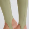 Omgeslagen mid-rise legging met beugels in Matcha