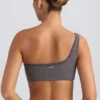 One-shoulder sportbeha in gewassen antraciet