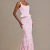 Opaline Premium versierde tule rok in babyroze