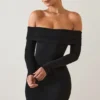 Oriana Modal mini-jurk met blote schouders in zwart