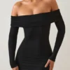 Oriana Modal mini-jurk met blote schouders in zwart