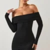 Oriana Modal mini-jurk met blote schouders in zwart