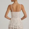 Orren mini-jurk met ruches en versieringen in wit