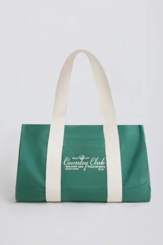 Oversized canvas draagtas in groen