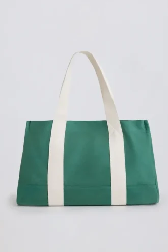 Oversized canvas draagtas in groen