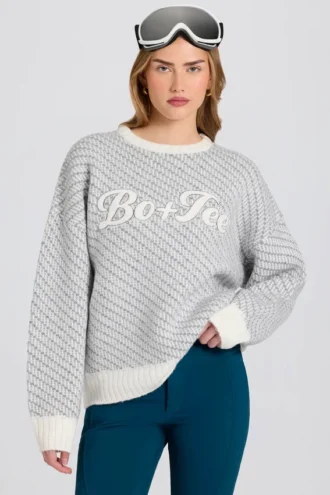 Oversized gebreide trui met logo in Ice