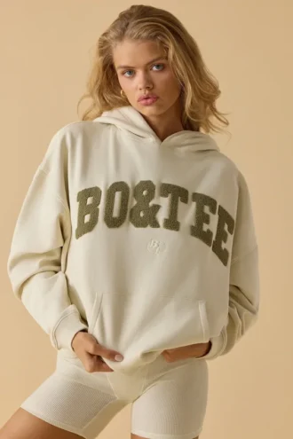 Oversized hoodie in Bone