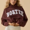 Oversized hoodie in mahonie