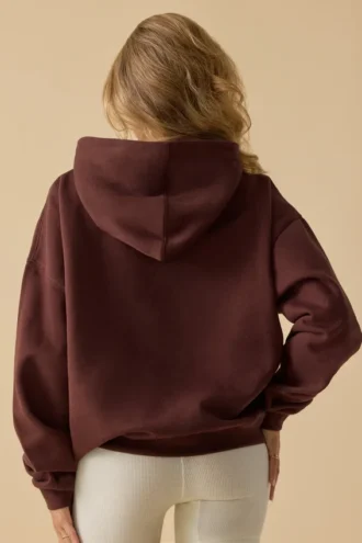 Oversized hoodie in mahonie