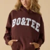 Oversized hoodie in mahonie