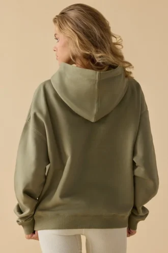 Oversized hoodie in zacht olijfgroen