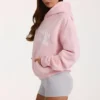 Oversized hoodie met applicatie in Blush