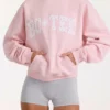 Oversized hoodie met applicatie in Blush