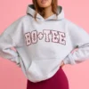 Oversized hoodie met applicatie in grijs