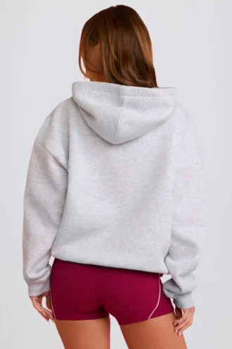 Oversized hoodie met applicatie in grijs