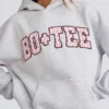Oversized hoodie met applicatie in grijs