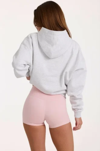 Oversized hoodie met applicatie in grijs gemêleerd