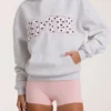 Oversized hoodie met applicatie in grijs gemêleerd