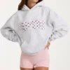 Oversized hoodie met applicatie in grijs gemêleerd