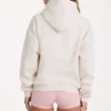 Oversized hoodie met applicatie in ivoor