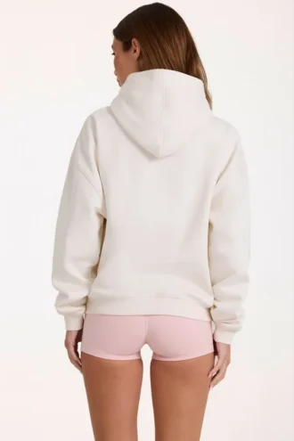 Oversized hoodie met applicatie in ivoor