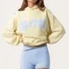 Oversized hoodie met applicatie in Lemon