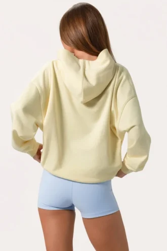 Oversized hoodie met applicatie in Lemon