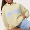 Oversized hoodie met applicatie in Lemon