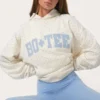 Oversized hoodie met applicatie in melk met stippen
