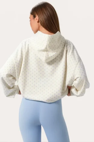 Oversized hoodie met applicatie in melk met stippen