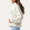 Oversized hoodie met applicatie in melk met stippen