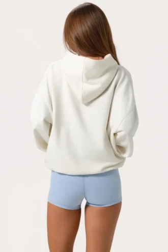 Oversized hoodie met applicatie in Milk