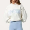 Oversized hoodie met applicatie in Milk