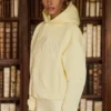 Oversized hoodie met borduursel in zachtgeel
