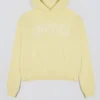 Oversized hoodie met borduursel in zachtgeel