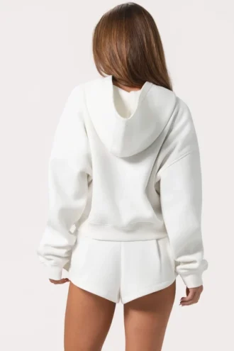Oversized hoodie met ritssluiting  in Milk