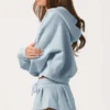 Oversized hoodie met ritssluiting  in poederblauw