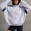 Oversized hoodie van katoenfleece in gemêleerd grijs