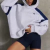 Oversized hoodie van katoenfleece in gemêleerd grijs
