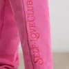 Oversized joggingbroek van geborsteld jersey in felroze