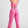Oversized joggingbroek van geborsteld jersey in felroze