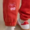 Oversized joggingbroek van geborsteld jersey in rood