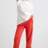 Oversized joggingbroek van geborsteld jersey in rood