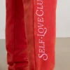 Oversized joggingbroek van geborsteld jersey in rood