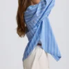 Oversized katoenen popeline overhemd met strepen in blauw