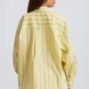 Oversized katoenen popeline overhemd met strepen in gele strepen